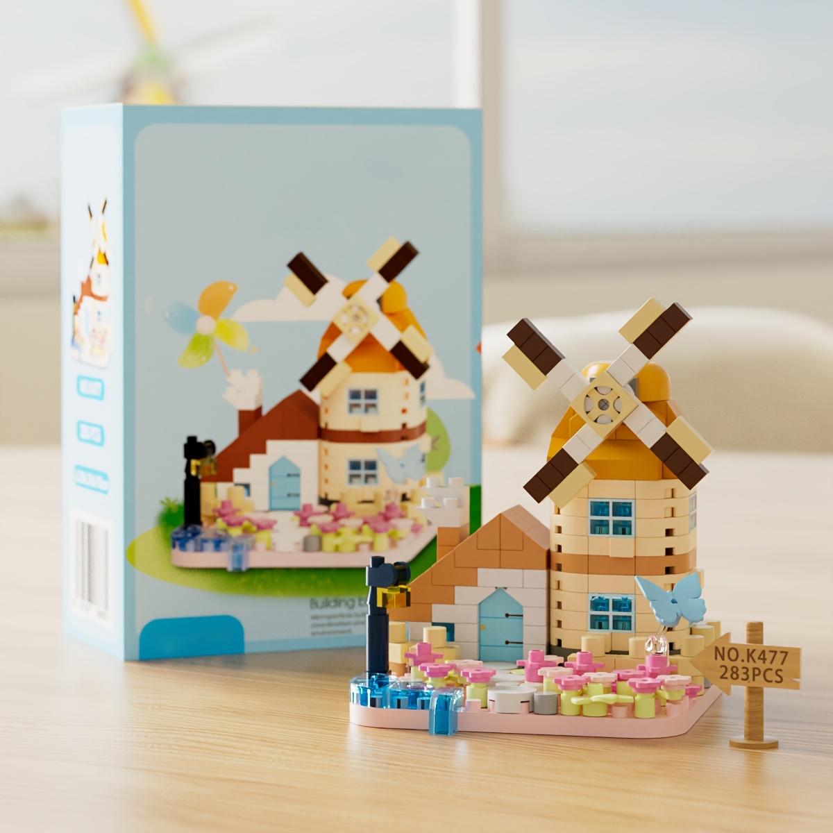 Windmill Cottage Building Block Toy Set, Holiday Gift
